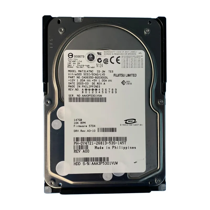 CA06350-B20300DL - Fujitsu Enterprise 147GB 10000RPM Ultra-320 SCSI 80-Pin 8MB Cache 3.5-inch Hard Disk Drive