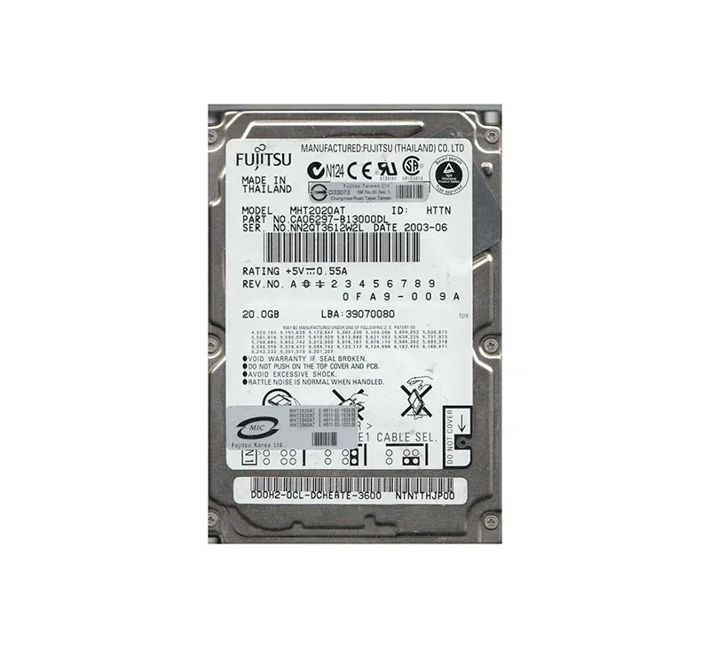 CA06351-B20000DL - Fujitsu Mobile 40GB 5400RPM ATA-100 8MB Cache 2.5-inch Hard Drive