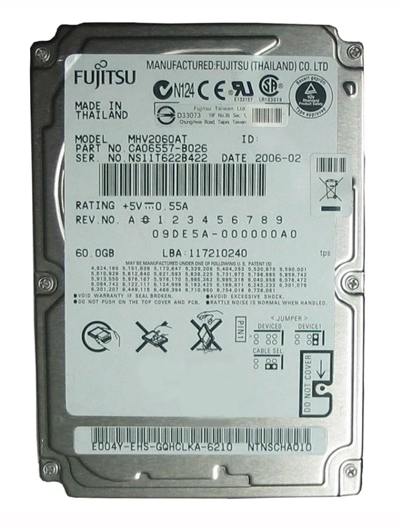 CA06531-B36200C1 - Fujitsu Mobile 60GB 5400RPM ATA-100 8MB Cache 2.5-inch Hard Drive