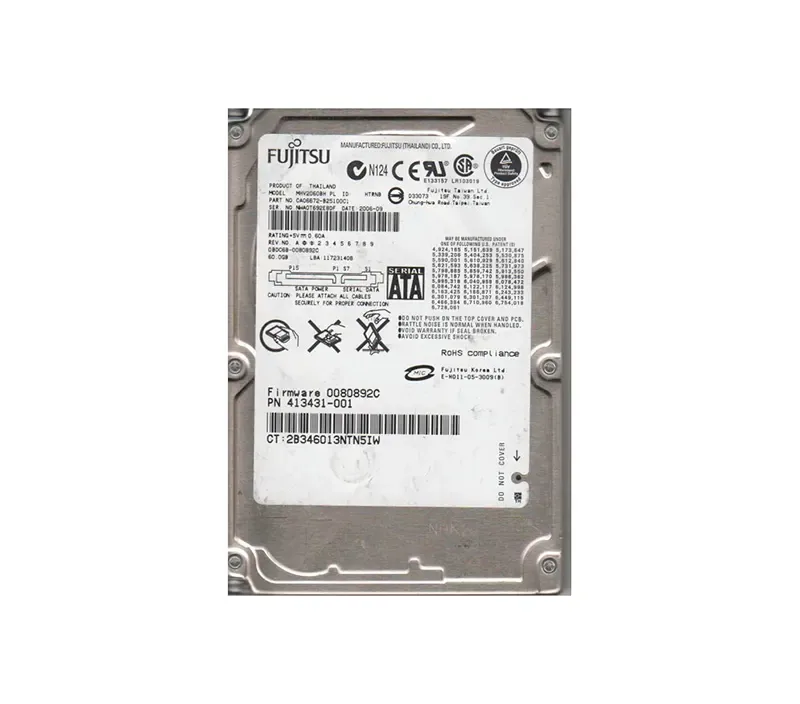 CA06672-B25100C1 - Fujitsu Mobile 60GB 5400RPM SATA 1.5GB/s 8MB Cache 2.5-inch Hard Drive