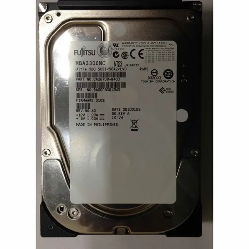 CA06708-B400 - Fujitsu Enterprise 300GB 15000RPM Ultra-320 SCSI 80-Pin 8MB Cache 3.5-inch Hard Disk Drive