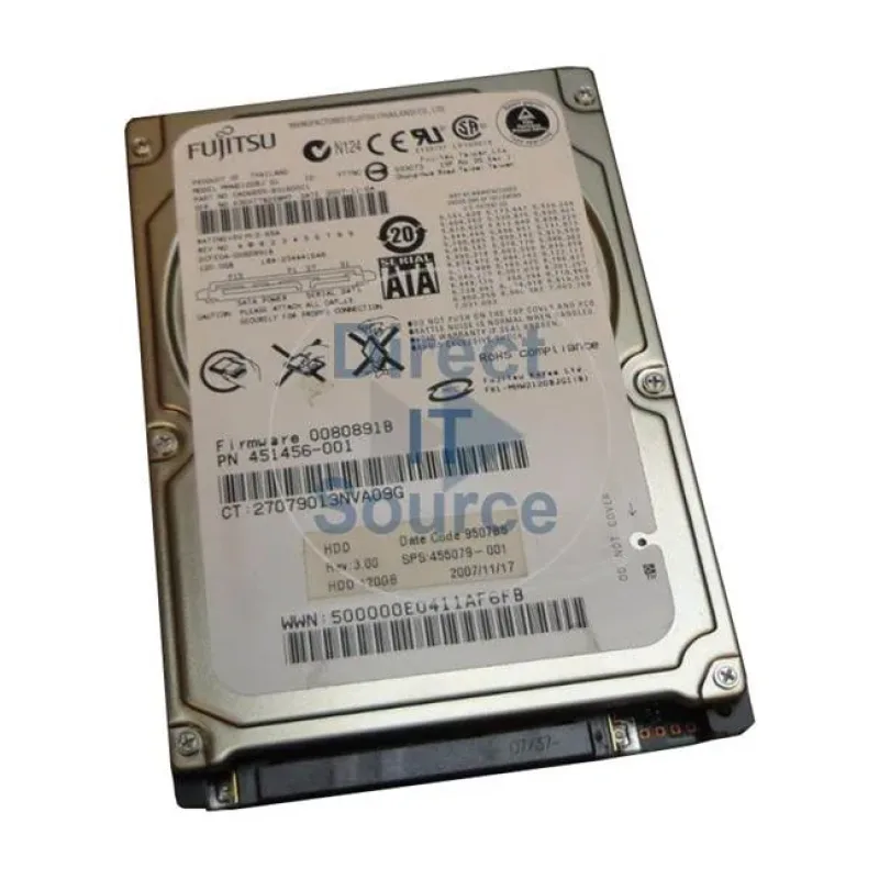 CA06855-B38800DL - Fujitsu Mobile 160GB 7200RPM SATA 3GB/s 8MB Cache 2.5-inch Hard Drive