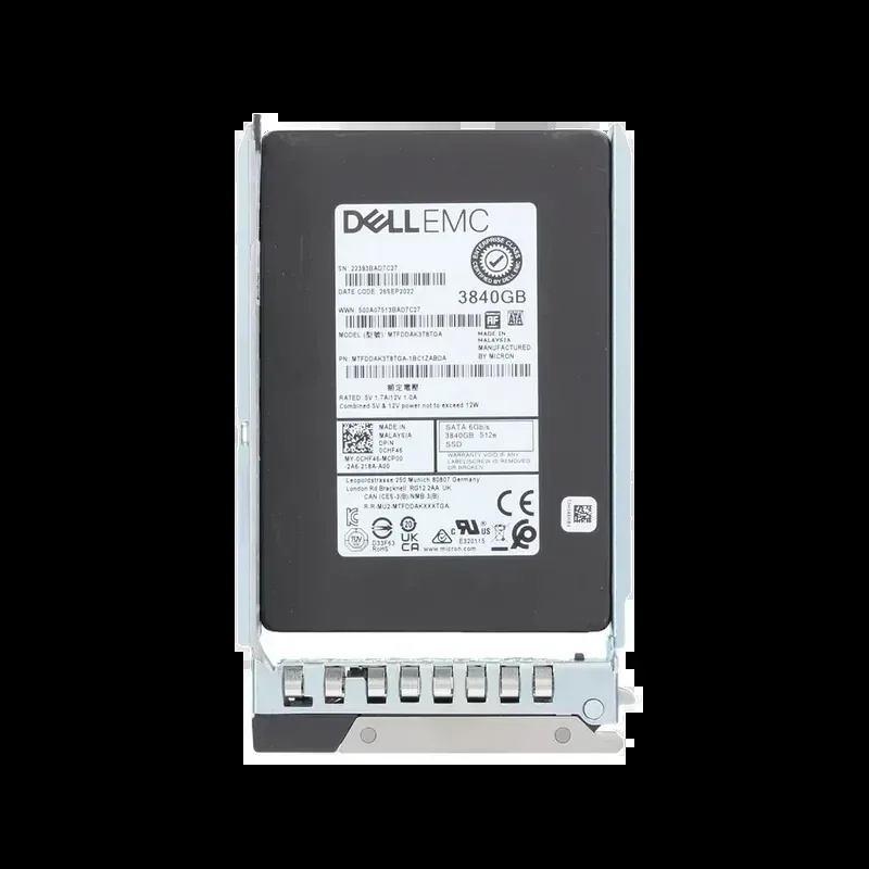 Dell CHF46 3.84TB Triple-Level Cell SATA 6Gb/s Hot-Pluggable Read Intensive 2.5-Inch Solid State Drive with Tray for PowerEdge Server Gen14/15