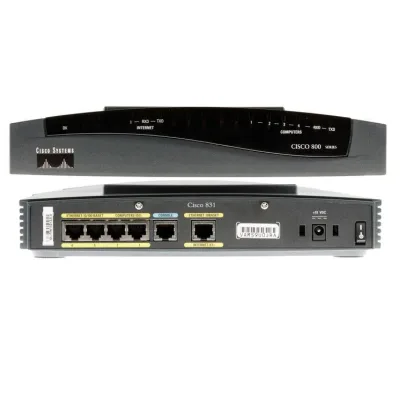 CISCO831-K9-64-RF - Cisco 831 Ethernet Broadband Router 1 x 10Base-T WAN 4 x 10/100Base-TX LAN