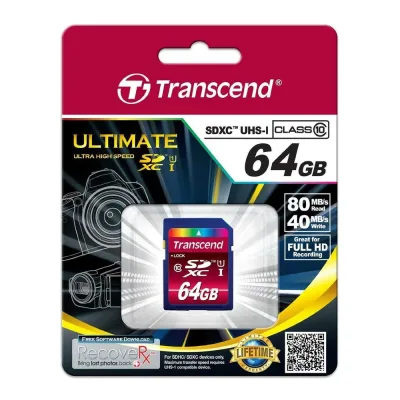 CMP-SDXC10-64G - Transcend 64GB Class 10 SDXC Flash Memory Card