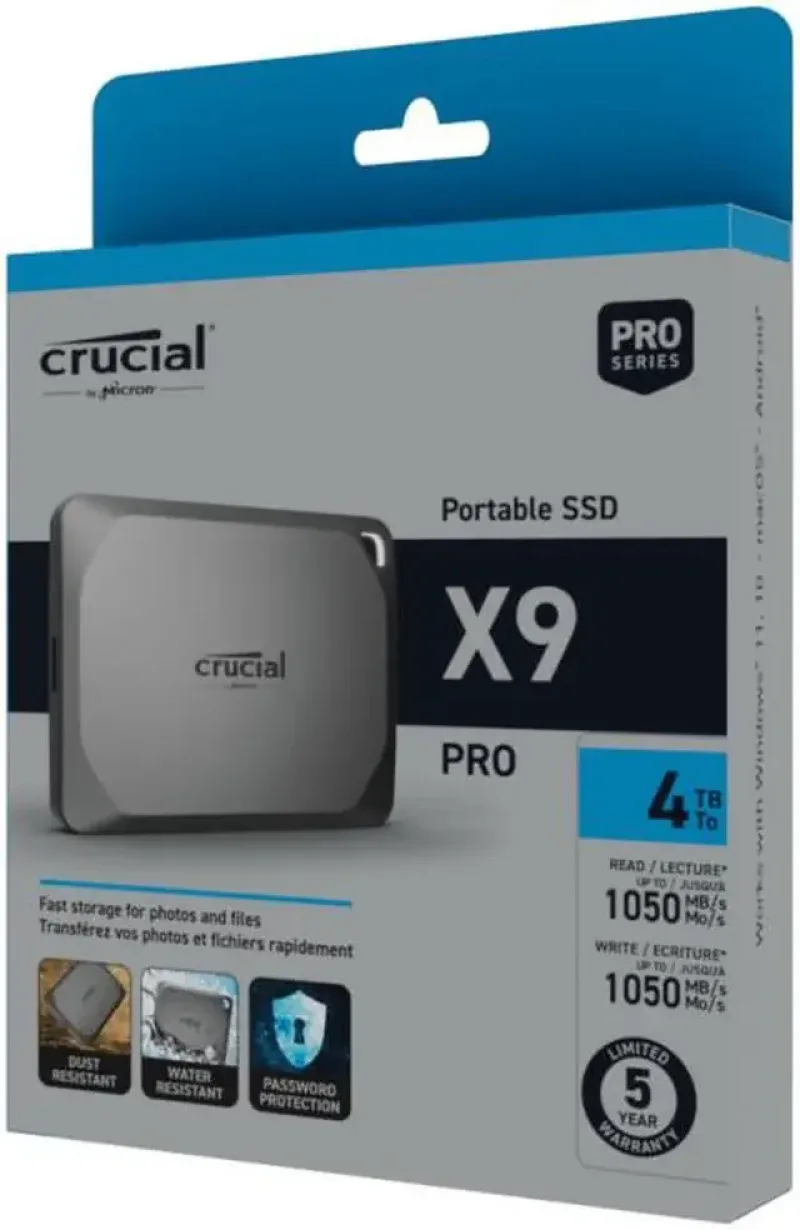 Crucial CT1000X9PROMACSSD9B X9 Pro 1TB USB 3.2 Gen 2 Portable External Solid State Drive. In Stock