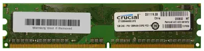 CT12864AA800 - Crucial Technology 1GB DDR2-800MHz PC2-6400 non-ECC Unbuffered CL6 240-Pin DIMM 1.8V Memory Module