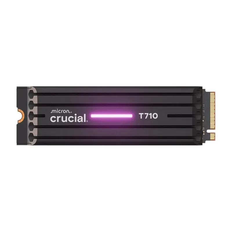 Crucial CT2000T710SSD5 High-performance PCIe Gen5 NVMe SSD with integrated heatsink for gaming and creative workstations