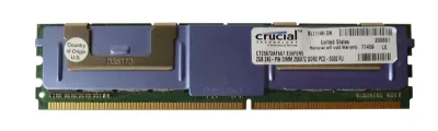 CT25672AF667 - Crucial Technology 2GB DDR2-667MHz PC2-5300 Fully Buffered CL5 240-Pin DIMM 1.8V Dual Rank Memory Module