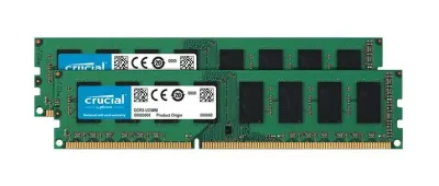 CT2K25664BD160BJ - Crucial 4GB Kit (2 X 2GB) DDR3-1600MHz PC3-12800 non-ECC Unbuffered CL11 240-Pin DIMM 1.35V Low Voltage Single Rank Memory