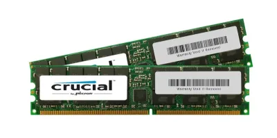CT2KIT25672Y335 - Crucial Technology 4GB Kit (2 X 2GB) DDR-333MHz PC2700 ECC Registered CL2 184-Pin DIMM 2.5V Memory