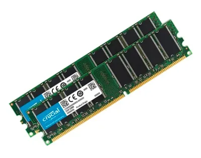 CT2KIT25672Y40B - Crucial 4GB Kit (2 X 2GB) DDR-400MHz PC3200 ECC Registered CL3 184-Pin DIMM Memory