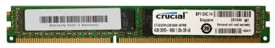 CT4G3ERVLD8160B - Crucial Technology 4GB DDR3-1600MHz PC3-12800 ECC Registered CL11 240-Pin DIMM 1.35V Low Voltage Dual Rank Memory Module