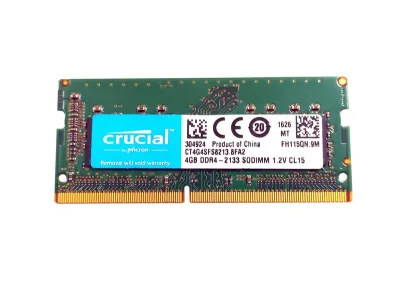 CT4G4SFS8213 - Crucial Technology 4GB DDR4-2133MHz PC4-17000 non-ECC Unbuffered CL15 260-Pin SoDimm 1.2V Single Rank Memory Module