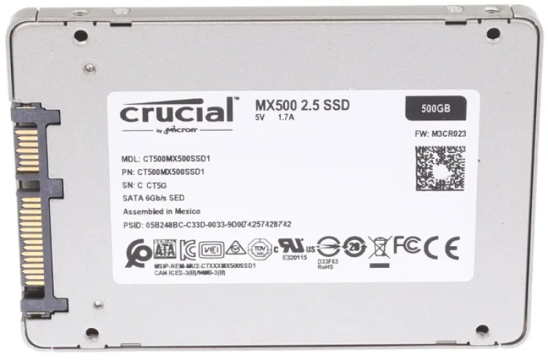 CT500MX500SSD1 - Crucial MX500 500GB SATA 6Gb/s 2.5-inch Solid State Drive