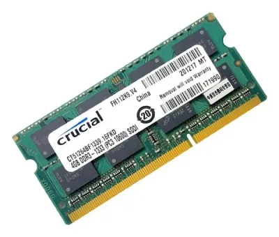 CT51272BW1339 - Crucial 4GB DDR3-1333MHz PC3-10600 ECC Registered CL9 240-Pin DIMM Dual Rank Memory Module