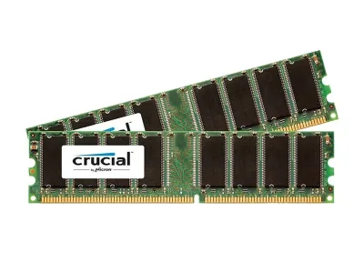 CT566273 - Crucial 2GB Kit (2 x 1GB) DDR-400MHz PC3200 non-ECC Unbuffered CL3 184-Pin DIMM Memory Upgrade for Supermicro SuperServer 5013C-M