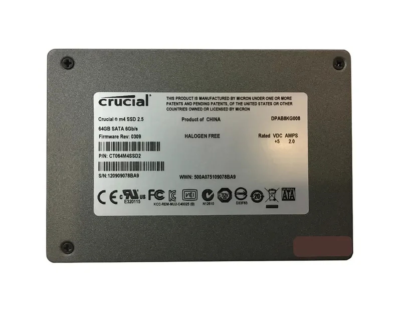 CT64M225 - Crucial 64 GB Plug-in Module Solid State Drive - 2.5 - SATA/300