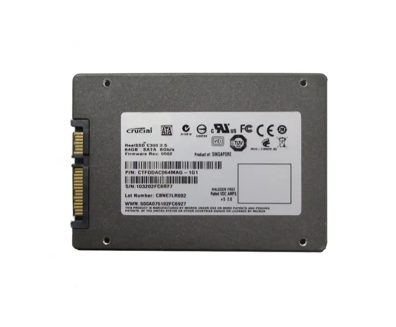 CTFDDAC064MAG-1G1 - Crucial RealSSD C300 64 GB Internal Solid State Drive - 2.5 - SATA/600