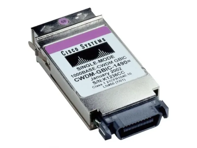 CWDM-GBIC-1490-RF - Cisco 1Gb/s 1000Base-ZX CWDM Single-Mode Fiber 80km 1490nm Duplex SC Connector GBIC Transceiver Module