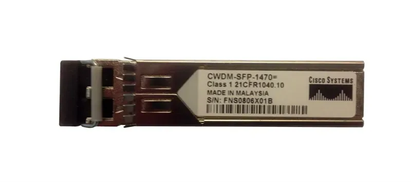 CWDM-SFP-1470 - Cisco 1Gb/s 1000Base-CWDM Single-Mode Fiber 80km 1470nm Duplex LC Connector SFP Transceiver Module