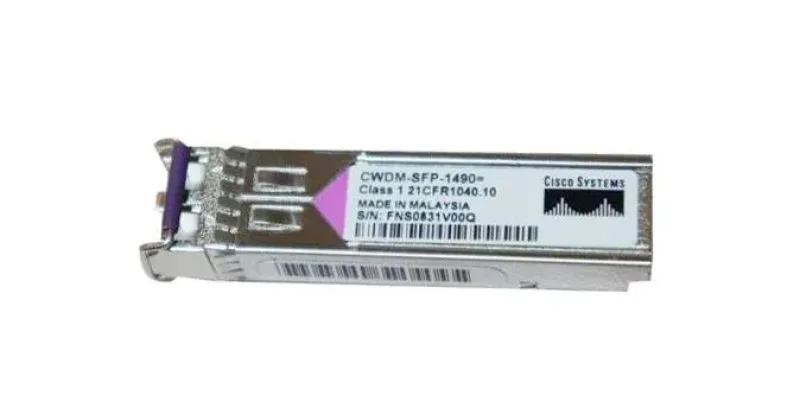 CWDM-SFP-1490 - Cisco Single-mode 1Gbps 1000Base-CWDM Fiber 80km 1490nm Duplex LC Connector SFP Transceiver Module