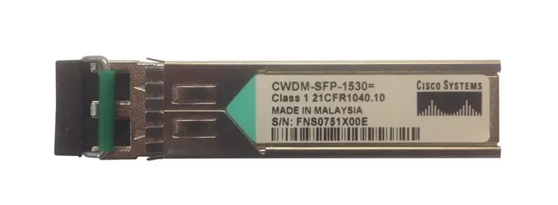 CWDM-SFP-1530 - Cisco 1Gb/s 1000Base-CWDM Single-Mode Fiber 80km 1530nm Duplex LC Connector SFP Transceiver Module