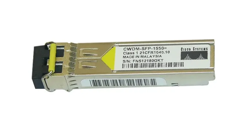 CWDM-SFP-1550 - Cisco Single-Mode 1Gbps 1000Base-CWDM Fibre Channel Fiber 80km 1550nm Duplex LC Connector SFP Transceiver Module