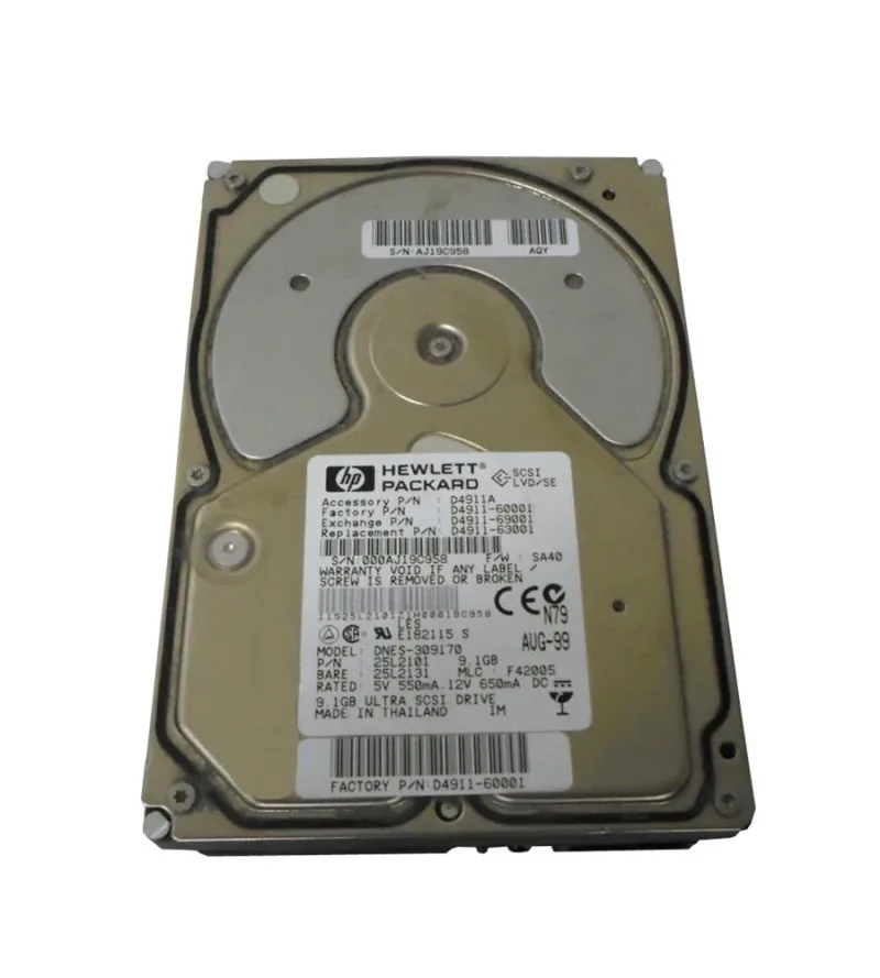 D4884-69001 - HP 2.1GB 4500RPM Ultra-2 Wide SCSI 3.5-inch Hard Drive