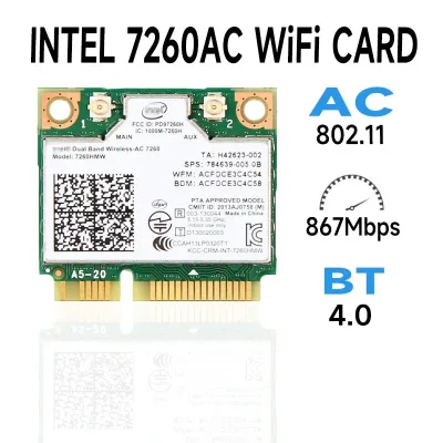 D7M89AV - Intel Dual-Band Wireless AC 7260 802.11 ac 2x2 WiFi / Bluetooth 4.0 Card