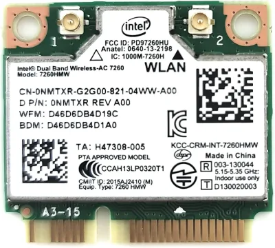 D8U10AV - Intel Dual-Band Wireless AC 7260 802.11 ac 2x2 WiFi / Bluetooth 4.0 Card