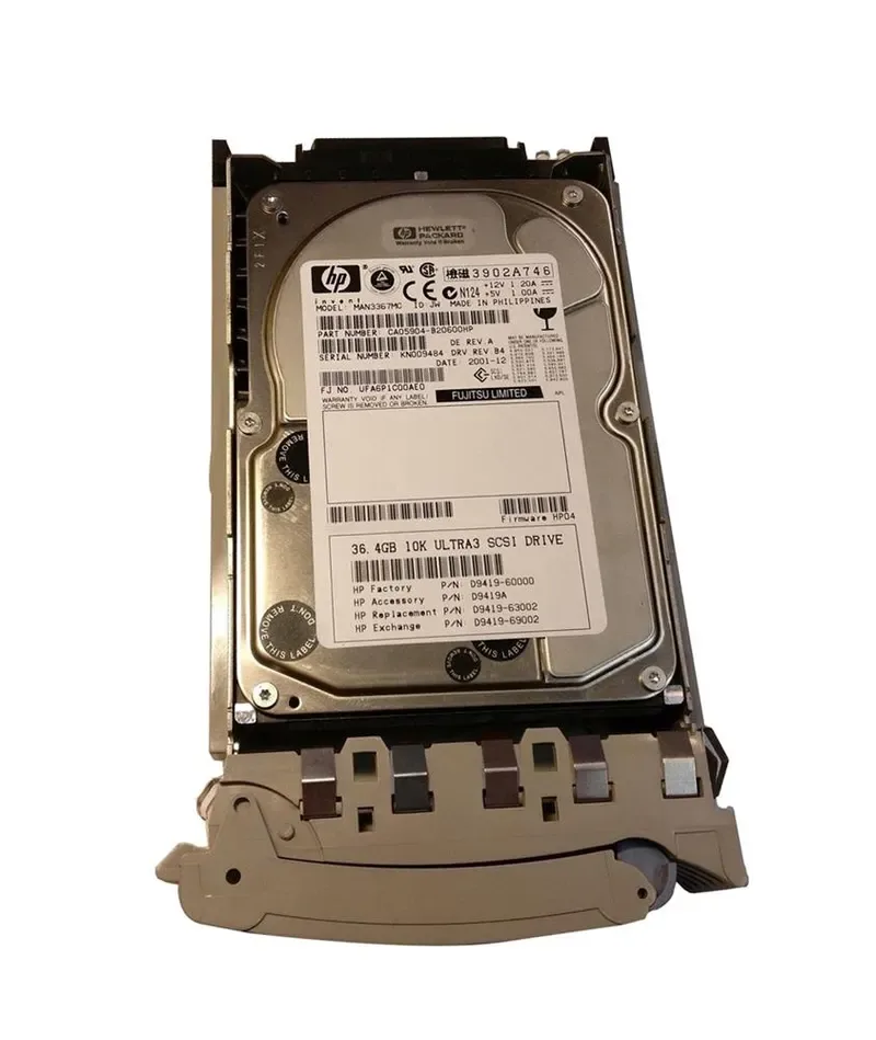 D9419-63002 - HP 36.4GB 10000RPM Ultra-2 SCSI Hot-Pluggable LVD 80-Pin 3.5-inch Hard Drive
