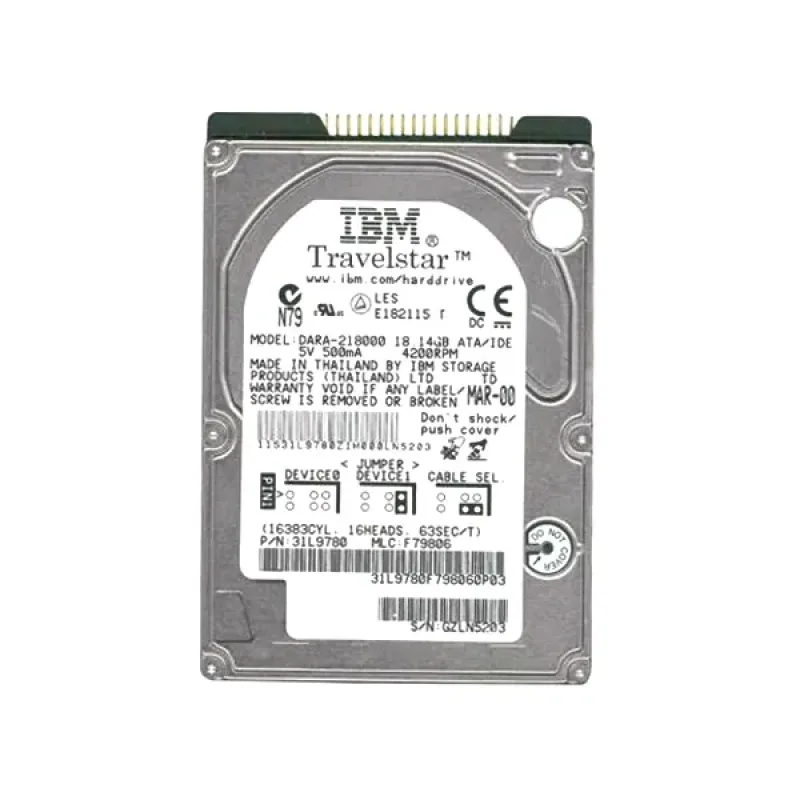 DARA-218000 - IBM Travelstar 18GT 18GB 4200RPM IDE / ATA-66 512KB Cache 2.5-inch Hard Drive
