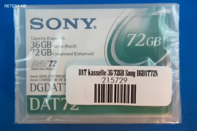 DGDAT72N - Sony DAT72 Tape cartridge - DAT DAT 72 - 36GB (Native) / 72GB (Compressed)
