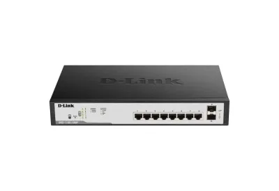 DGS-1100-10MP - D-Link 10-Port 10/100/1000 (PoE+) Unmanaged Gigabit Ethernet Switch with 2 Gigabit SFP Ports