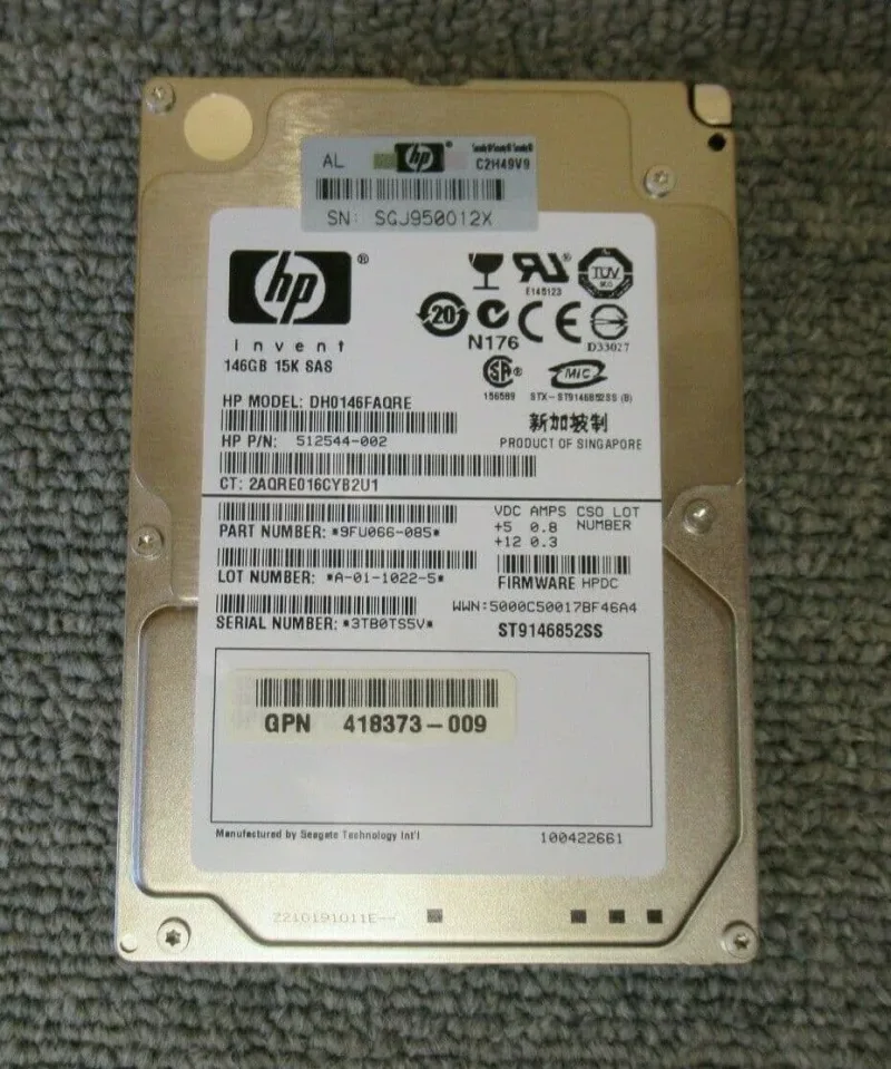 DH146BALWN - HP 146GB 15000RPM SAS 6GB/s Hot-Pluggable Dual Port 2.5-inch Hard Drive