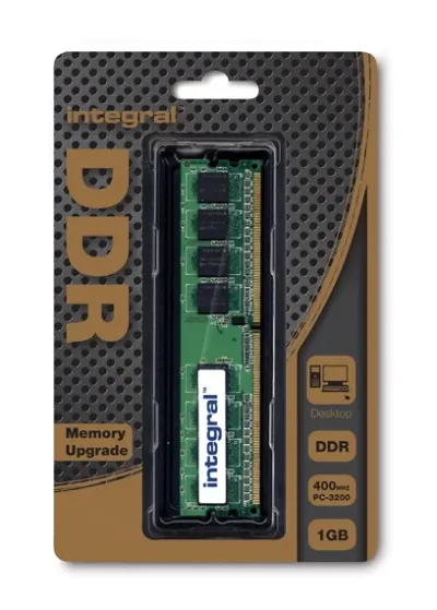 PNY DIMM101GBN/3200-SB 1GB DDR-400MHz PC3200 non-ECC Unbuffered CL3 184-Pin DIMM Dual Rank Memory Module