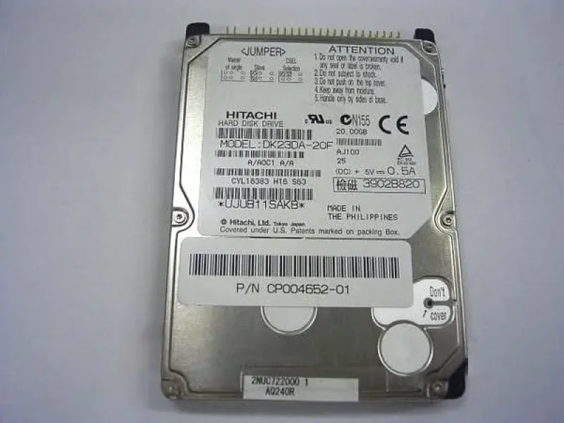 DK14FA-20AV - Hitachi Travelstar C4K40 20GB 4200RPM IDE Ultra ATA/66 (ATA-5) 1.8-inch Hard Drive