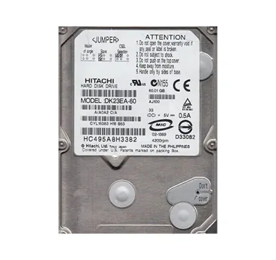 DK23EA-60 - Hitachi TravelStar 60GB 4200RPM IDE Ultra ATA/66 (ATA-5) 2MB Cache 2.5-inch Hard Drive