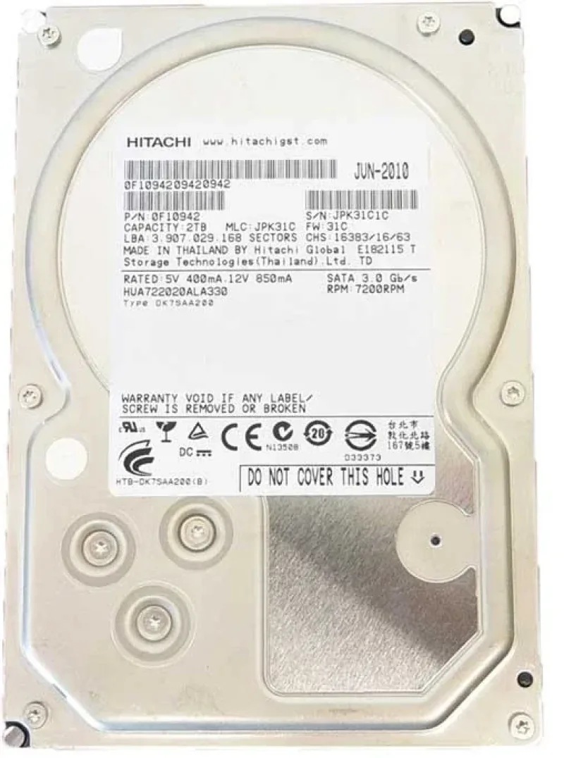 DK7SAA200 - Hitachi Ultrastar A7K2000 2TB 7200RPM SATA 3GB/s 32MB Cache 3.5-inch Hard Disk Drive