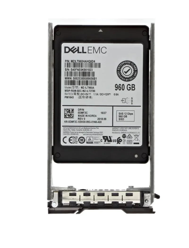 Dell DMF2C Dell 0DMF2C / DMF2C 960GB Triple-Level Cell SAS 12Gb/s Read Intensive 2.5-Inch Solid State Drive for Compellent