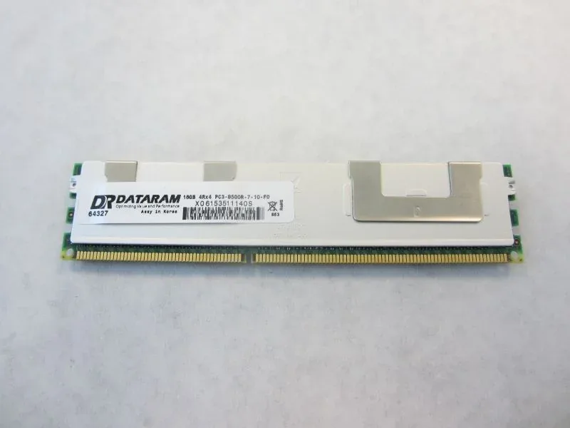 Dataram DRH1066RQ/16GB 16GB DDR3-1066MHz PC3-8500 ECC Registered CL7 240-Pin DIMM Quad Rank Memory Module