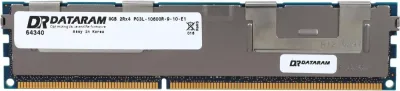 Dataram DRH1333RL/8GB 8GB DDR3-1333MHz PC3-10600 ECC Registered CL9 240-Pin DIMM 1.35V Low Voltage Dual Rank Memory Module