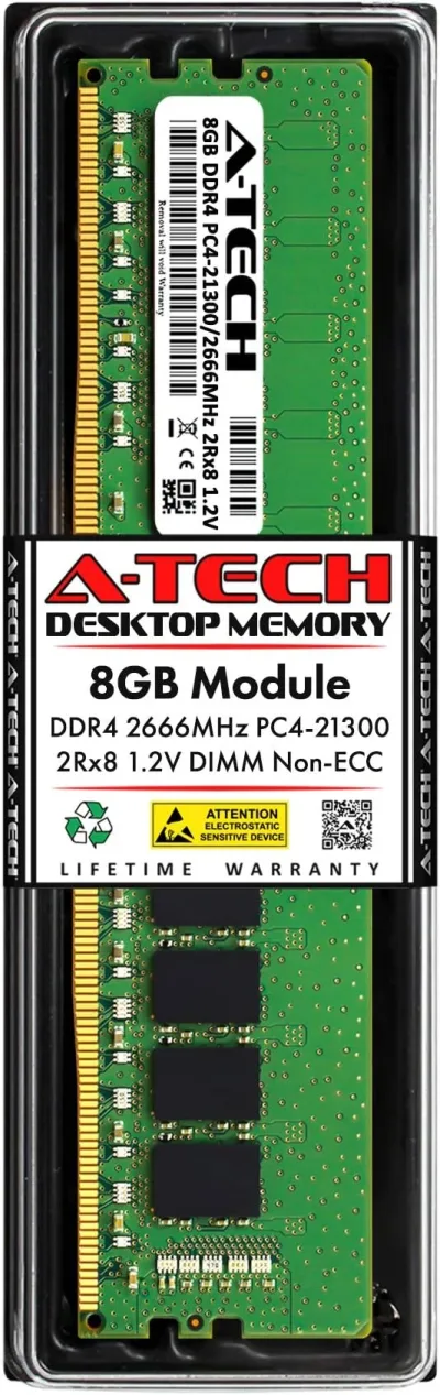 Dataram DRIHS22-13/8GB 8GB DDR3-1333MHz PC3-10600 ECC Registered CL9 240-Pin DIMM Very Low Profile (VLP) Dual Rank Memory Module