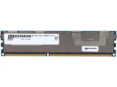 Dataram DRSX1333RL/8GB 8GB DDR3-1333MHz PC3-10600 ECC Registered CL9 240-Pin DIMM 1.35V Low Voltage Dual Rank Memory Module
