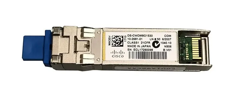 DS-CWDM8G1530 - Cisco 8Gb/s 8GBase-CWDM Fibre Channel Single-mode Fiber 40km 1530nm Duplex LC Connector SFP+ Transceiver Module