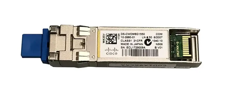 DS-CWDM8G1550 - Cisco 8Gb/s 8GBase-CWDM Fibre Channel Single-mode Fiber 1550nm 40km Duplex LC Connector SFP+ Transceiver Module