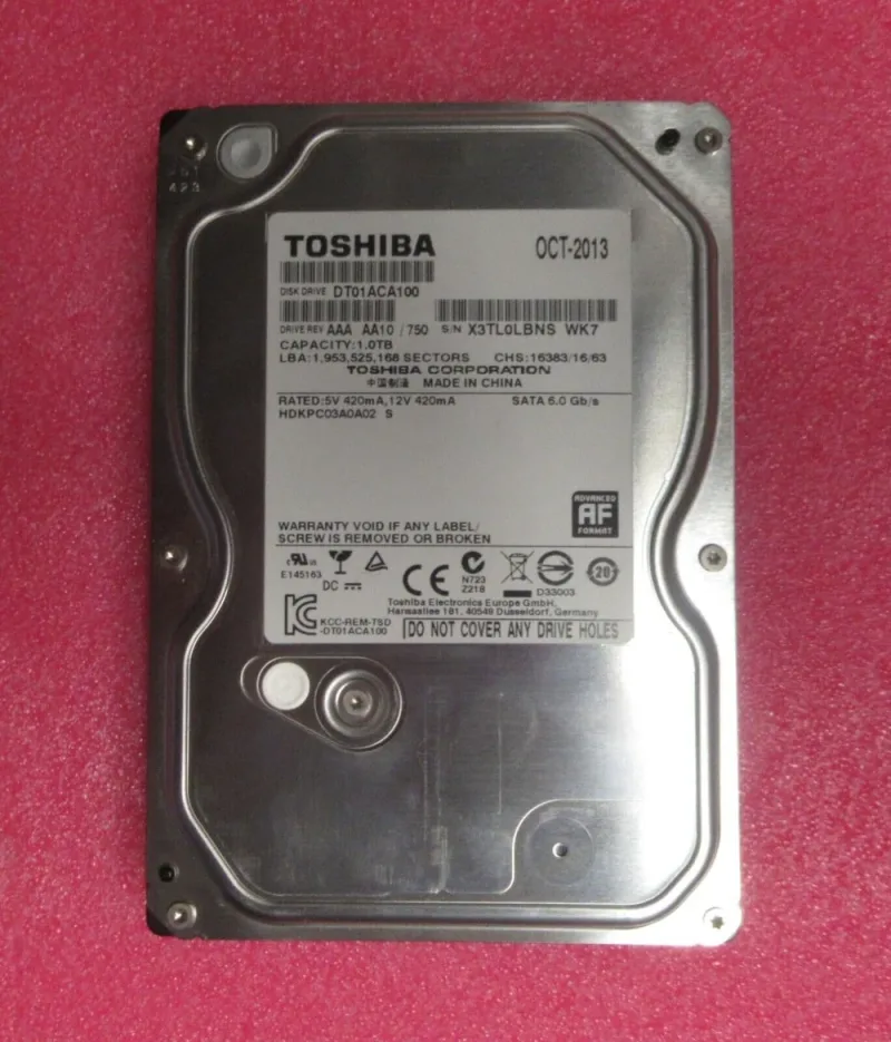 DT01ABA100 - Toshiba 1TB 5700RPM SATA 6GB/s 32MB Cache 3.5-inch Hard Disk Drive