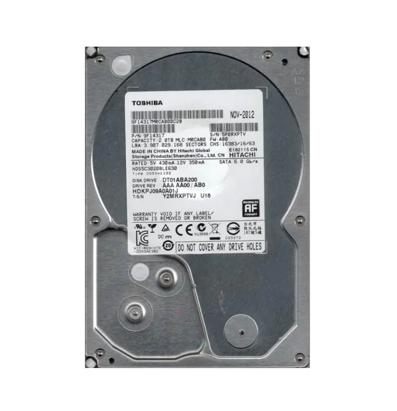 DT01ABA200V - Toshiba 2TB 5700RPM SATA 6GB/s 32MB Cache 3.5-inch Hard Disk Drive
