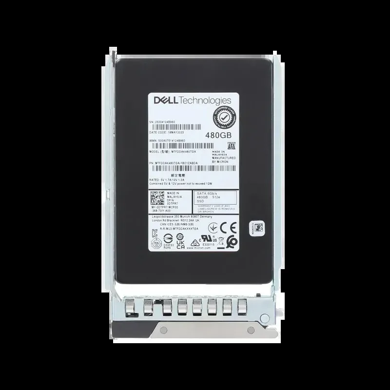 Dell DTPR7 Dell 0DTPR7 / DTPR7 480GB Triple-Level Cell SATA 6Gb/s Read Intensive Hot-Pluggable SFF 2.5-Inch Solid State Drive For 14g/15g/16g PowerEdge Server